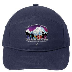 Denali Alaska Aurora Borealis National Park Hiker Souvenir Cute Gift 7-Panel Snapback Hat