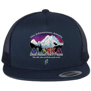 Denali Alaska Aurora Borealis National Park Hiker Souvenir Cute Gift Flat Bill Trucker Hat