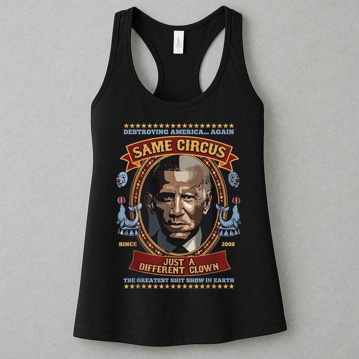 Destroying America Again Same Circus Just Different Clown Womens Tank Top