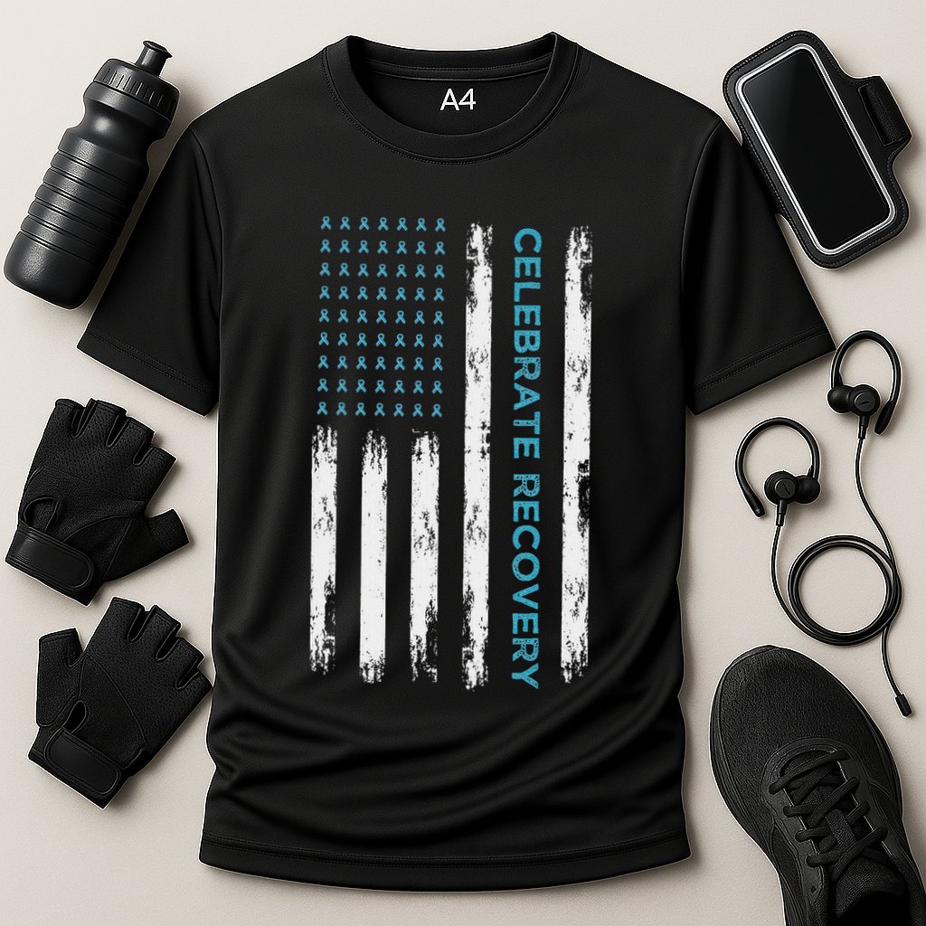 Drug Alcohol Addiction Recovery Celebrate Recovery Usa Flag Cooling Performance Crew T-Shirt