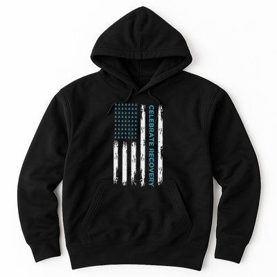 Drug Alcohol Addiction Recovery Celebrate Recovery Usa Flag Hoodie
