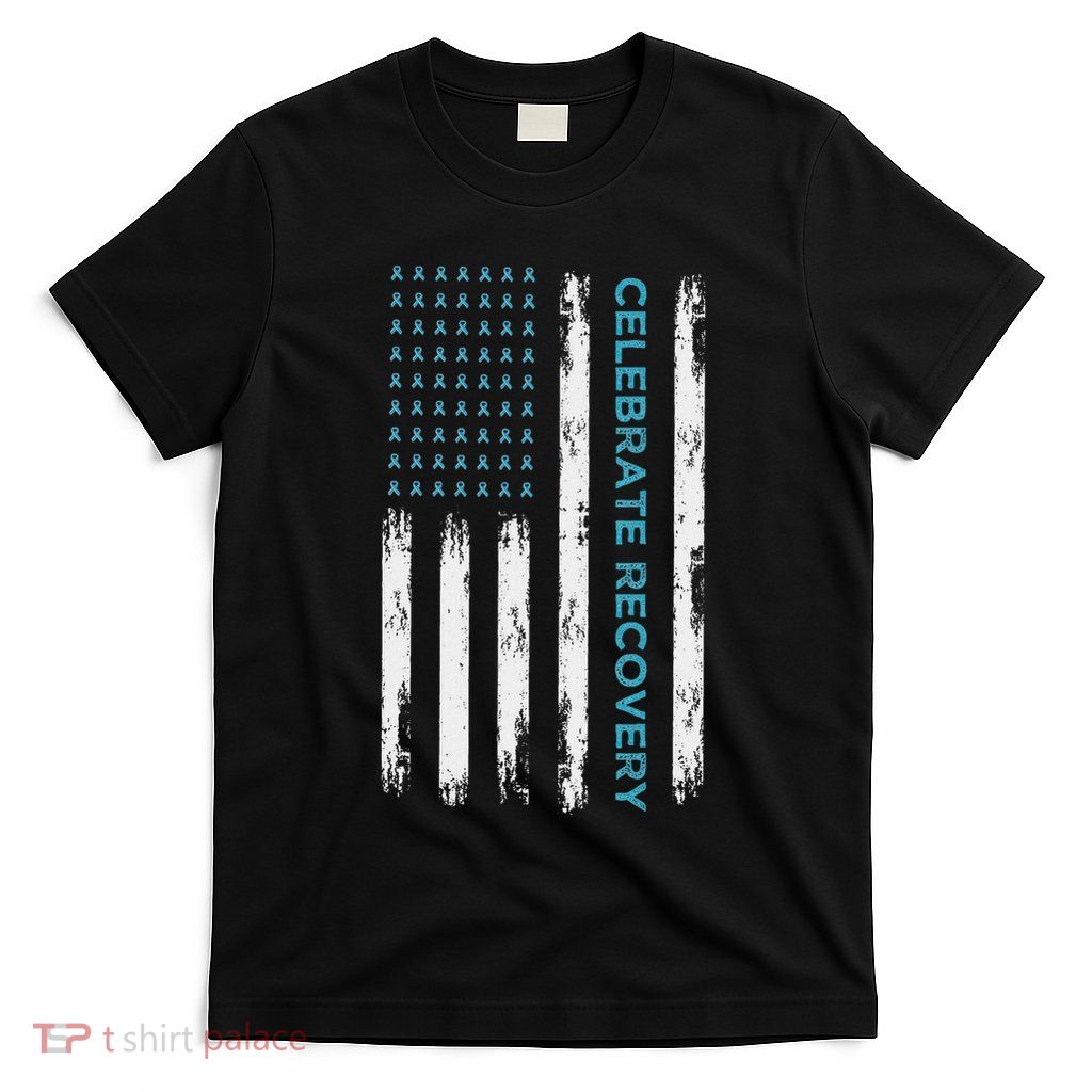 Drug Alcohol Addiction Recovery Celebrate Recovery Usa Flag T-Shirt