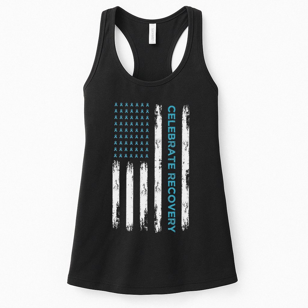 Drug Alcohol Addiction Recovery Celebrate Recovery Usa Flag Womens Tank Top