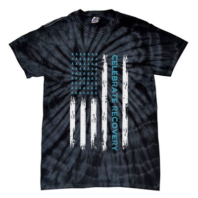 Drug Alcohol Addiction Recovery Celebrate Recovery Usa Flag Tie-Dye T-Shirt