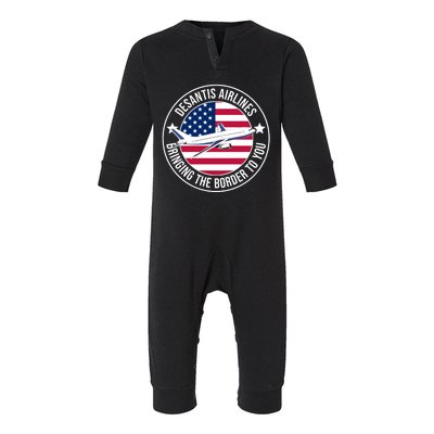 Desantis Airlines American Flag Political Infant Fleece One Piece