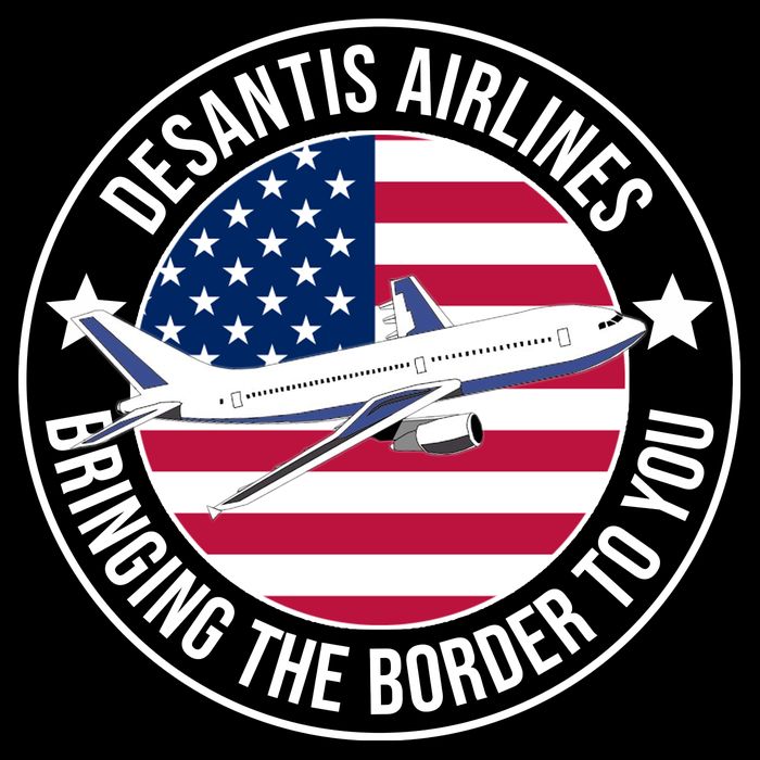 Desantis Airlines American Flag Political Drawstring Bag