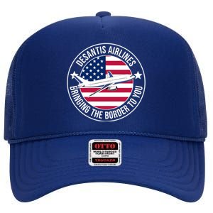 Desantis Airlines American Flag Political High Crown Mesh Back Trucker Hat