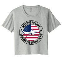 Desantis Airlines American Flag Political Women's Crop Top Tee