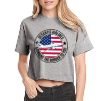 Desantis Airlines American Flag Political Women's Crop Top Tee