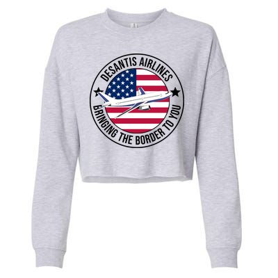 Desantis Airlines American Flag Political Cropped Pullover Crew