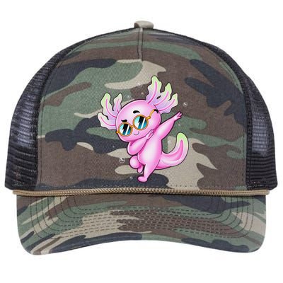 Dabbing Axolotl Ambystoma Mexicanum Mexican Walking Fish  Retro Rope Trucker Hat Cap