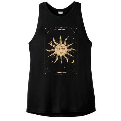 Dark Academia Aesthetic Light Academia Sun And Moon Tarot Ladies PosiCharge Tri-Blend Wicking Tank