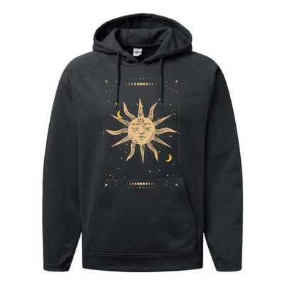 Dark Academia Aesthetic Light Academia Sun And Moon Tarot Performance Fleece Hoodie