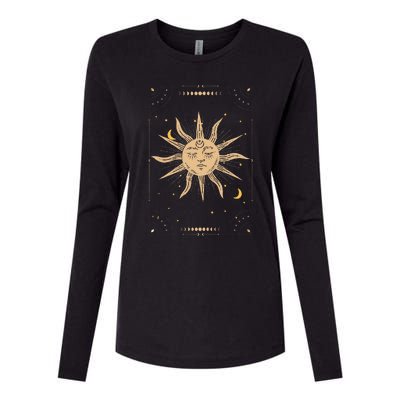 Dark Academia Aesthetic Light Academia Sun And Moon Tarot Womens Cotton Relaxed Long Sleeve T-Shirt