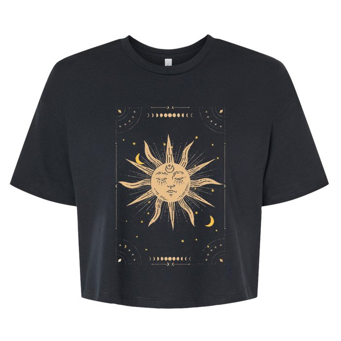 Dark Academia Aesthetic Light Academia Sun And Moon Tarot Bella+Canvas Jersey Crop Tee