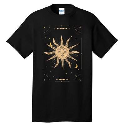 Dark Academia Aesthetic Light Academia Sun And Moon Tarot Tall T-Shirt