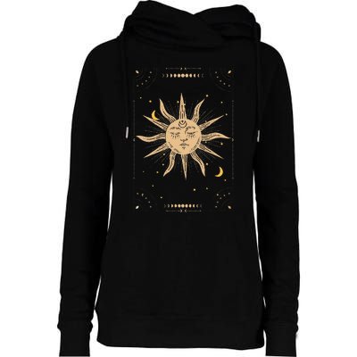 Dark Academia Aesthetic Light Academia Sun And Moon Tarot Womens Funnel Neck Pullover Hood