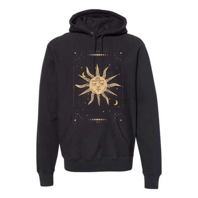 Dark Academia Aesthetic Light Academia Sun And Moon Tarot Premium Hoodie