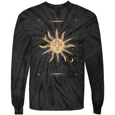 Dark Academia Aesthetic Light Academia Sun And Moon Tarot Tie-Dye Long Sleeve Shirt