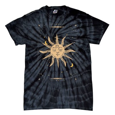 Dark Academia Aesthetic Light Academia Sun And Moon Tarot Tie-Dye T-Shirt