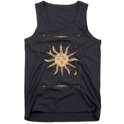 Dark Academia Aesthetic Light Academia Sun And Moon Tarot Tank Top