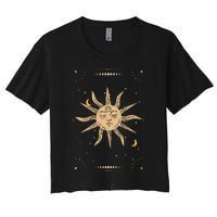 Dark Academia Aesthetic Light Academia Sun And Moon Tarot Women's Crop Top Tee