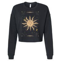 Dark Academia Aesthetic Light Academia Sun And Moon Tarot Cropped Pullover Crew