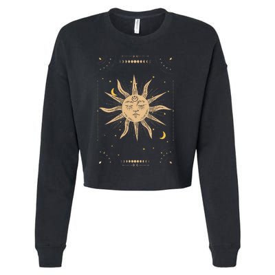 Dark Academia Aesthetic Light Academia Sun And Moon Tarot Cropped Pullover Crew