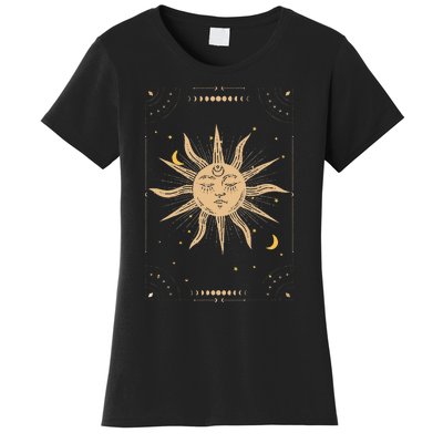 Dark Academia Aesthetic Light Academia Sun And Moon Tarot Women's T-Shirt