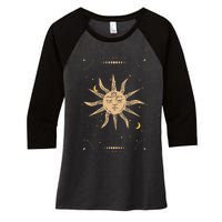 Dark Academia Aesthetic Light Academia Sun And Moon Tarot Women's Tri-Blend 3/4-Sleeve Raglan Shirt