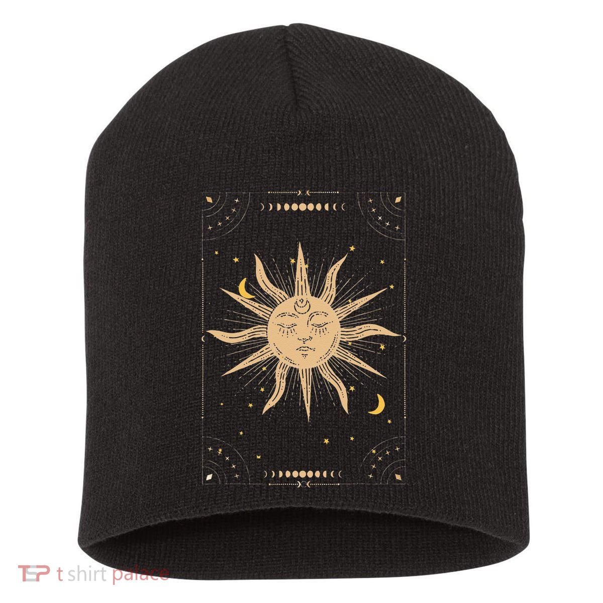 Dark Academia Aesthetic Light Academia Sun And Moon Tarot Short Acrylic Beanie