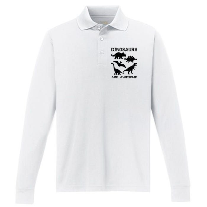 DINOSAURS ARE AWESOMEDINOSAURS ARE AWESOME Performance Long Sleeve Polo