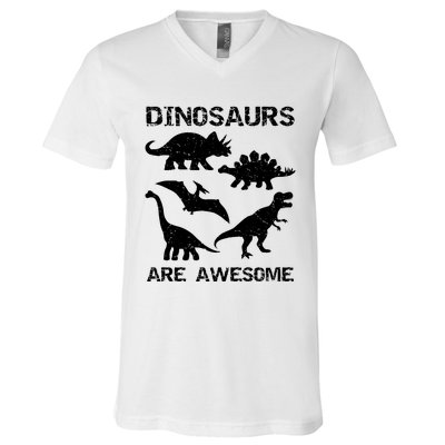 DINOSAURS ARE AWESOMEDINOSAURS ARE AWESOME V-Neck T-Shirt