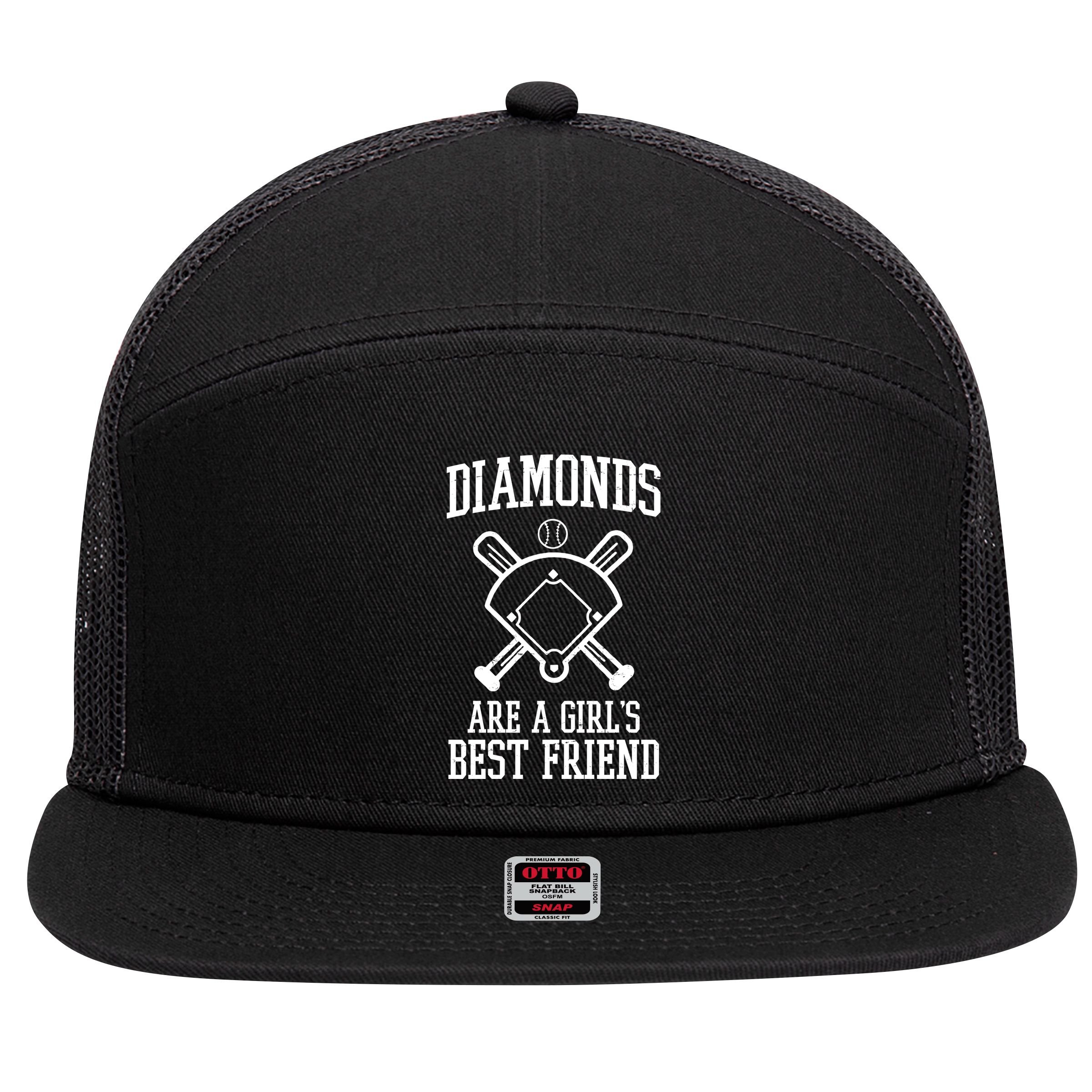 Diamonds Are A Girls Best Friend Funny Baseball 7 Panel Mesh Trucker Snapback Hat
