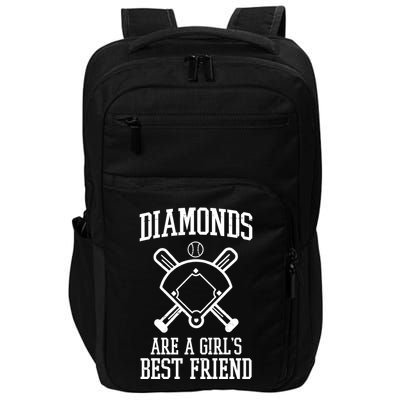 Diamonds Are A Girls Best Friend Funny Baseball Impact Tech Backpack