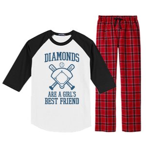 Diamonds Are A Girls Best Friend Funny Baseball Raglan Sleeve Pajama Set