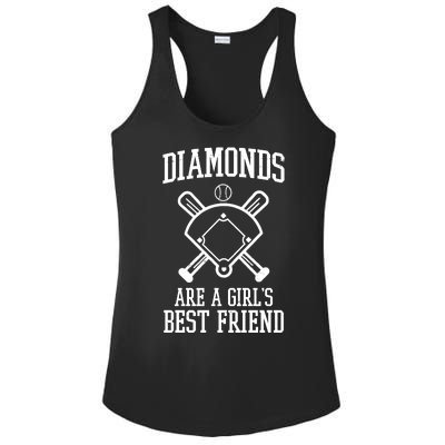 Diamonds Are A Girls Best Friend Funny Baseball Ladies PosiCharge Competitor Racerback Tank