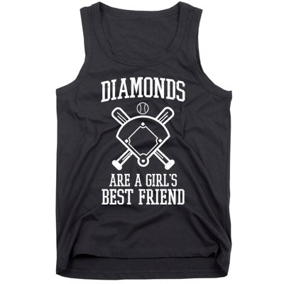Diamonds Are A Girls Best Friend Funny Baseball Tank Top