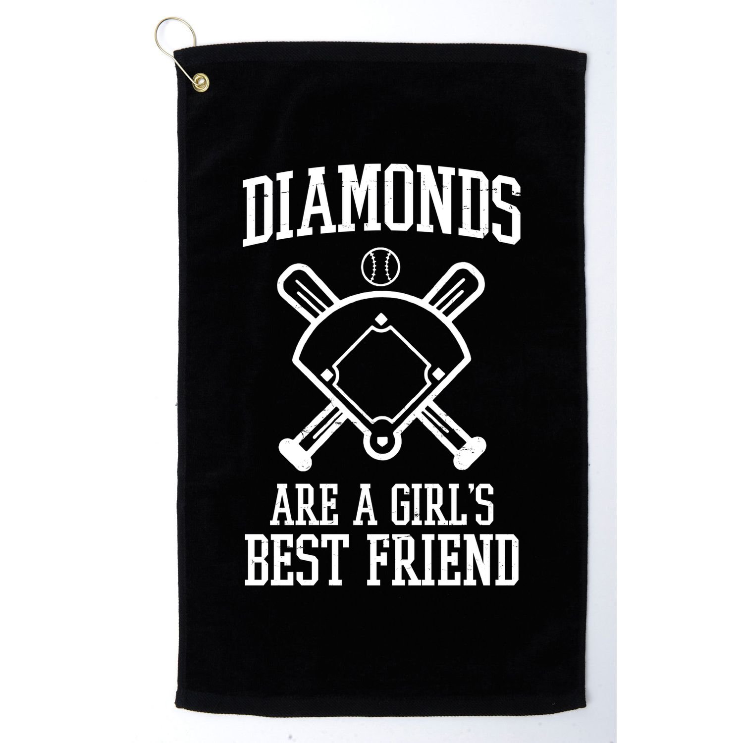 Diamonds Are A Girls Best Friend Funny Baseball Golf Towel