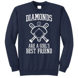 Diamonds Are A Girls Best Friend Funny Baseball Sweatshirt