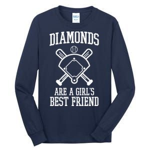 Diamonds Are A Girls Best Friend Funny Baseball Tall Long Sleeve T-Shirt