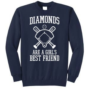 Diamonds Are A Girls Best Friend Funny Baseball Tall Sweatshirt