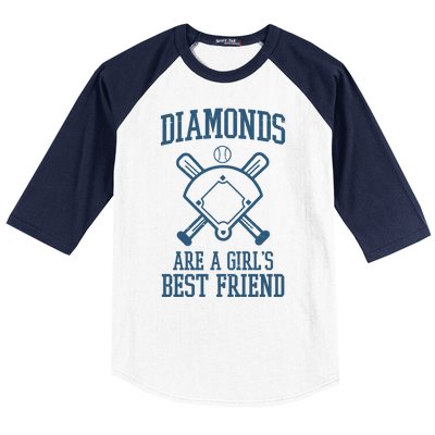 Diamonds Are A Girls Best Friend Funny Baseball Baseball Sleeve Shirt