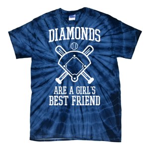 Diamonds Are A Girls Best Friend Funny Baseball Tie-Dye T-Shirt