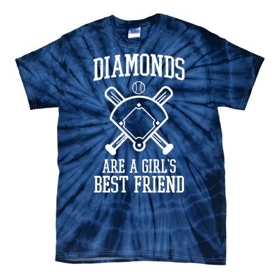 Diamonds Are A Girls Best Friend Funny Baseball Tie-Dye T-Shirt