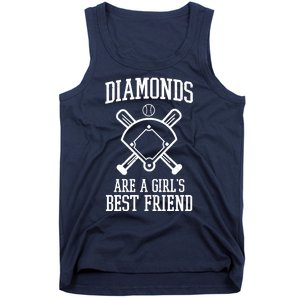 Diamonds Are A Girls Best Friend Funny Baseball Tank Top