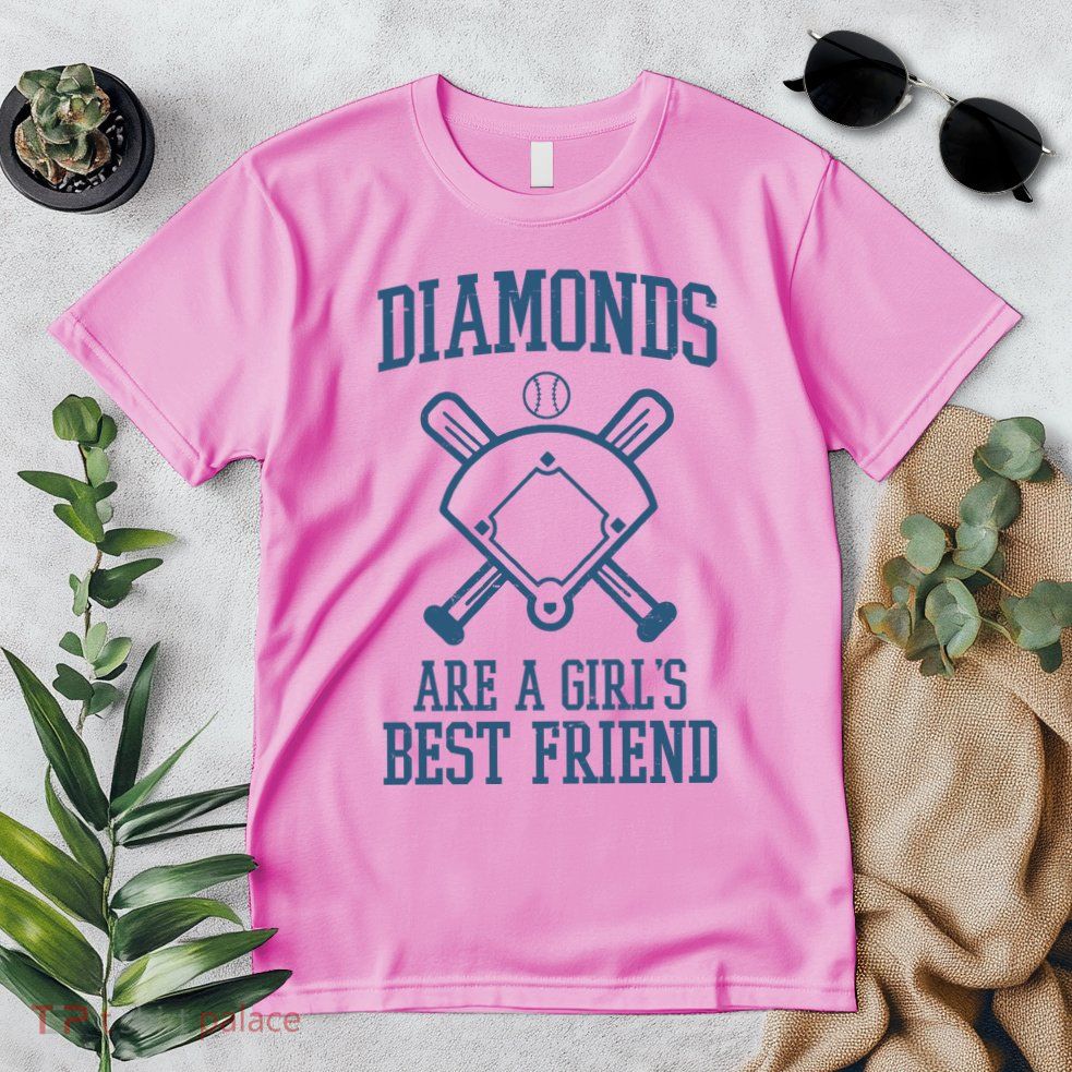 Diamonds Are A Girls Best Friend Funny Baseball Premium T-Shirt