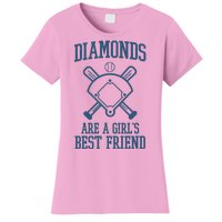 Diamonds Are A Girls Best Friend Funny Baseball Women's T-Shirt