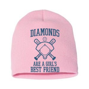 Diamonds Are A Girls Best Friend Funny Baseball Short Acrylic Beanie