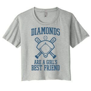 Diamonds Are A Girls Best Friend Funny Baseball Women's Crop Top Tee